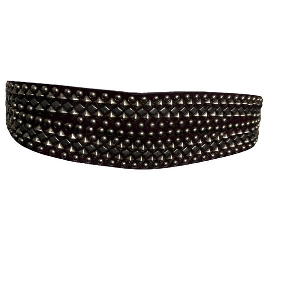 B-Low The Belt Brown studded statement belt corset belt wide size small med NWT - Picture 4 of 10